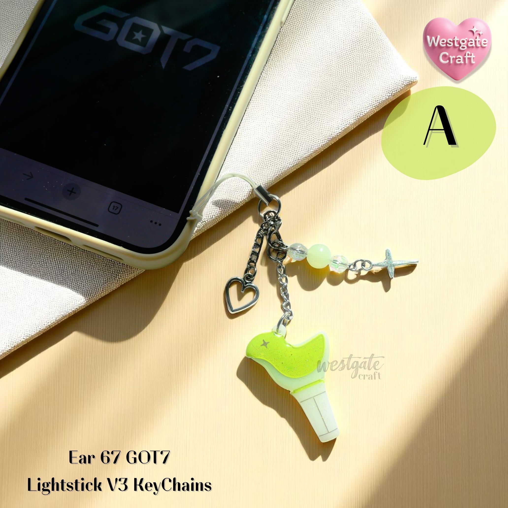 พวงกุญแจ Kpop Ear 67-38 Lightstick V3 / พวงกุญแจเรซิ่น Got / Handmade