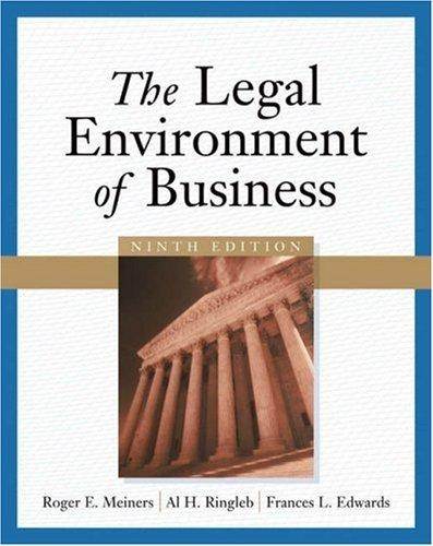 The Legal Environment of Business ISBN 9780324311105