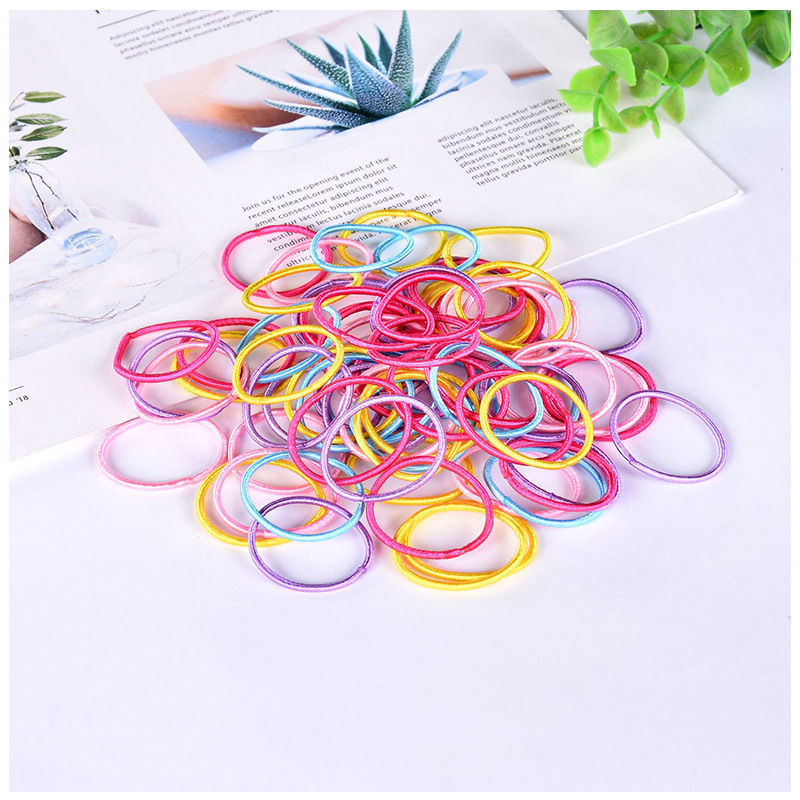 MUISUNGSHOP (100 เส้น) ที่รัดผม ยางรัดผม ยางมัดผม สำหรับเด็ก ขนาด 3 ซม.