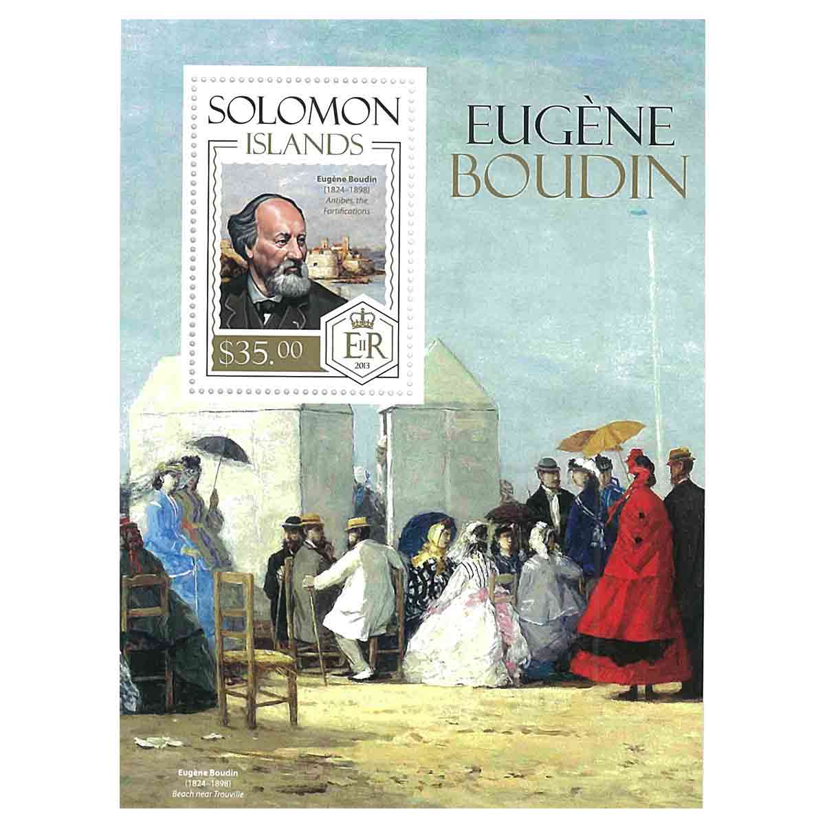 Solomon Islands Stamp, 2013 Eug?ne Boudin, Art, Painting S/S