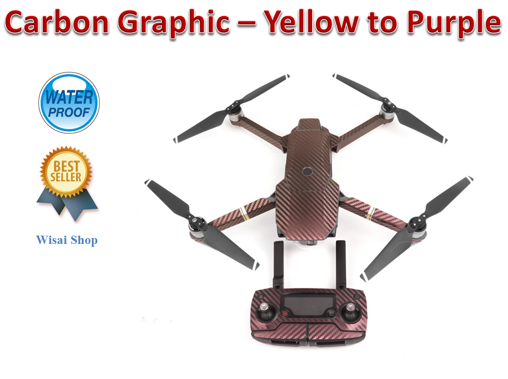 สติกเกอร์แบบ Carbon Graphic สำหรับ DJI Mavic Pro - Yellow to Purple