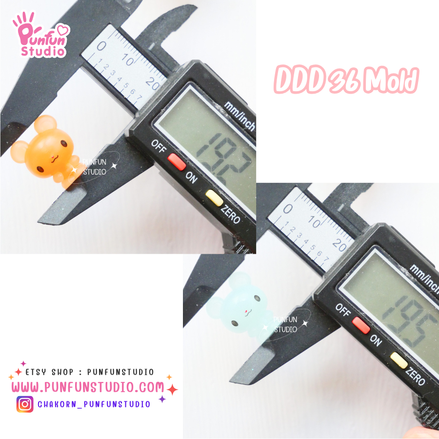 แม่พิมพ์ 3มิติ DDD 35, 36, 37 Tiny 3D Molds / แม่พิมพ์น้องสัตว์ขนาดเล็ก / UV Resin Mold / แม่พิมพ์ต่างหู / แม่พิมพ์จี้