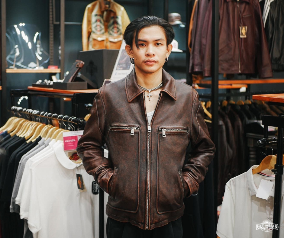 เสิ้อหนังแท้ Country Man สีน้ำตาล (กรุณาสอบถามไซส์ก่อนสั่งซื้อ)