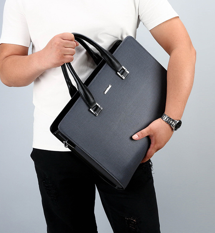 กระเป๋าสะพายข้าง กระเป๋าถือ ใส่เอกสาร กระเป๋าโน๊ตบุ๊ค หนังพรีเมี่ยม ป้องกันน้ำ BUSINESS BAG13 รุ่น A062
