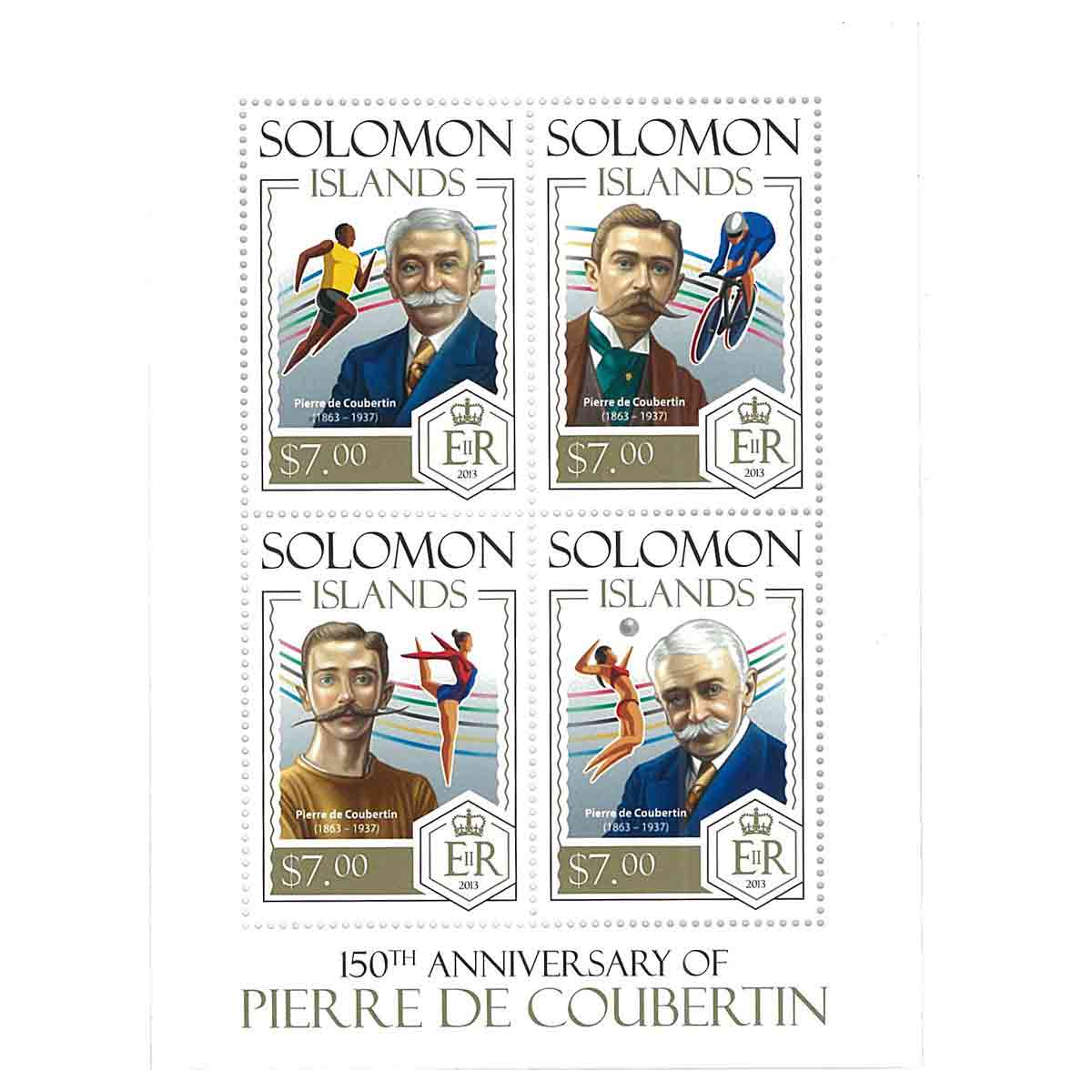 Solomon Islands Stamp, 2013 150th Anniversary of Pierre de Coubertin