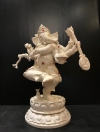รูปหล่อพระพิฆเนศ ปางค์ร่ายรำ เนื้อหินอ่อนเทียม ประดับ คริสตัล swarovski