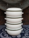 ปิ่นโตโบราณ 4 ชั้น สีขาว