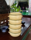 ปิ่นโตโบราณ 5 ชั้น สีเหลืองไข่ไก่