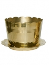 กระถางธูปทองเหลืองมีจานรอง ขนาด 3-9 นิ้ว