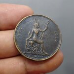 เหรียญเซี้ยว ทองแดง พระบรมรูป-พระสยามเทวาธิราช ร.ศ.109 พระเศียรตรง สมัยรัชกาลที่5