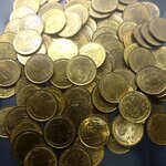 ชุด 100 เหรียญ เหรียญ 50 สตางค์ (รวงข้าว) พ.ศ.2523 ไม่ผ่านใช้ เก่าเก็บ มีคราบเก่าบ้าง