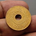 สตางค์รู เนื้อทองแดง 1 สตางค์ ปี พ.ศ.2461(พิมพ์ตัวเขียน เลขหวัด) ผ่านใช้น้อย