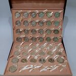 เหรียญเงินครบชุด 43 เหรียญ (43 วาระ) เหรียญเงิน 600 บาท ร9 ไม่ผ่านใช้ พร้อมกระเป๋าจัดเก็บ