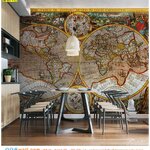 บริการ Print wallpaper ย่อโลกมาอยู่ในห้องอาหาร ภาพแผนที่โลกขนาดใหญ่ เพิ่มบรรยากาศให้ดูเเปลกใหม่ สวยล้ำ ไม่ซ้ำใคร