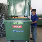 ถังขยะเทศบาล พร้อมล้อเข็น 1100 ลิตร ฝาเรียบ(มีหูยก)