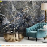 ภาพพิมพ์วอลเปเปอร์ ไม่แพง เปลี่ยนผนังห้องรับแขกเดิมๆ สไตล์ร่วมสมัยหรูหรา เลือกติดรูปลายหินอ่อนสีธรรมชาติ เรีบยง่ายแต่กลับไม่ธรรมดา