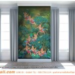 วอลเปเปอร์พิมพ์ลาย ตามขนาด ติดวอลเปเปอร์กินรี ทำให้ห้องมีกลิ่นอาย สืบสานศิลปะลายไทย