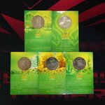 แผงครบชุด 5 แบบ เหรียญ 20 บาท 72 ปี แห่งการสถาปนา มหาวิทยาลัยเกษตรศาสตร์ บรรจุแผง ไม่ผ่านใช้