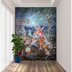 ขาย wallpaper ภาพวิว งานตกแต่งห้องพระ ภาพพุทธประวัติพระพุทธเจ้าประสูติ เป็นภาพที่มีเรื่องราว และมีความหมายดี