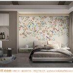 วอลเปเปอร์ภาพวิว แต่งงห้องนอน ลายดอกไม้จีนดีเทลสีสัน ดูผ่อนคลาย สงบนิ่ง