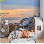 วอลเปเปอร์ติดผนังภาพวิว ติดห้องนอนเด็ก ภาพลายเมืองบนภูเขาติดทะเลสาบ ได้ฟีลสวยปัง เหมือนอยู่เมืองนอกไปอีก