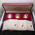 เหรียญพระรูปรัชกาลที่5 บล็อกนอก ฮูกานิน สวิส รุ่นแรก หลังเสาชิงช้า (เนื้อเงิน ทองเหลืองชุบทอง ทองแดง) วัดสุทัศนเทพวราราม พ.ศ.2538 พร้อมกล่องเดิม ใบรับรอง