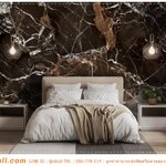 วอลเปเปอร์พิมพ์ลายหินอ่อนสีน้ำตาลสนิม ติดผนังห้องนอน ให้ดูทรงพลัง กำลังอินเทรนด์สุดๆ