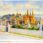 วอลเปเปอร์แต่งบ้านภาพวัดไทย ตกแต่งห้องทำงาน สไตล์ผู้บริหารสวยงาม มีภูมิฐาน