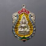 พระพุทธชินราช รุ่นจอมราชันย์ เนื้อเงินลงยา วัดพระศรีรัตนมหาธาตุ พิษณุโลก ปี2555 พร้อมกล่องเดิม