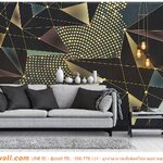 ภาพศิลปะ ผ้าCanvas ติดห้องนั่งเล่น สร้างสีสัน เหมือนจัดงานปาร์ตี้ ด้วยภาพลายเส้นและจุดสีทอง มีเสน่ห์แปลกใหม่