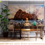 ภาพศิลปะ ผ้าCanvas แต่งผนังว่างติดวอลเปเปอร์ ด้วยภาพสามมิติลายหน้าต่างวิวทะเลพระอาทิตย์ตก ภาพชัด สีสวย คุ้มค่ากับการลงทุน