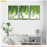 ผลิต wallpaper ตกแต่งบ้าน ผ้าแคนวาสใส่กรอบภาพกวางในป่าไม้สีเขียว ให้ความรู้สึกสดชื่นเเละเป็นธรรมชาติ