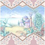 วอลเปเปอร์ภาพวาดปราสาทริมทะเลเล็กๆ ติดห้องนั่งเล่น น่ารักมากๆ