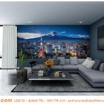 วอลเปเปอร์พิมพ์ลาย ตามสั่ง ตกแต่งห้องรับแขก ด้วยภาพพิมพ์ลายเมืองในต่างประเทศ สั่งพิมพ์ ได้ตามแบบ