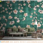 รับ พิมพ์ภาพติดผนัง ส่งต่างประเทศ ลายดอกไม้จีน ตกแต่งห้องรับแขกให้มีบรรยากาศสีเขียว มีคลาส ดูสงบผ่อนคลาย