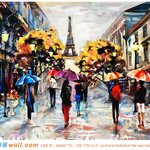 ภาพวาด wallpaper ตกแต่งห้องทำงาน ด้วยภาพกรุงปารีสเมืองแห่งแฟชั่นเเบบมีสีสัน ดูไม่เครียดจนเกินไป
