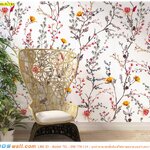 Print wallpaper ภาพคมชัด ตกแต่งมุมพักผ่อนในบ้าน ลายดอกไม้เล็กๆน่ารัก ฟรุ้งฟริ้งๆ