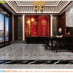 ภาพศิลปะ ผ้าCanvas ตกแต่งภายในบ้าน ภาพอักษรจีนมงคลลายประตูจีนพื้นหลังสีแดงกับต้นไผ่สีทอง เสริมฮวงจุ้ย สร้างบรรยากาศให้ดูเหมือนห้องอาหารในภัตตาคารหรูอีกด้วย