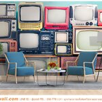 พิมพ์ภาพติดผนัง แต่งห้องนั่งเล่น ลายทีวีรุ่นเก่าเเบบวินเทจ เเต่งเเบบทันสมัย วัยรุ่นเหมาะกับคนที่เป็นตัวของตัวเอง อยากเเต่งห้องเเบบเก๋ๆ