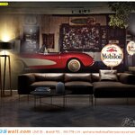 จำหน่ายวอลเปเปอร์ติดผนังภาพวิว ตกแต่งห้องรับแขก ลายวัยรุ่น รูปรถหรูรุ่นเก่า รู้สึกได้ถึงความหรูหรา เน้นการตกเเต่งพื้นที่ให้ดูมีระดับขึ้น