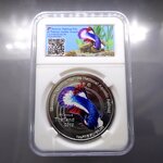 เหรียญเงินขัดเงาลงสี ที่ระลึกปลากัดไทย ชมรมณ์รักษ์เหรียญ บอร์กกษาปณ์