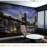 ปริ้นวอลเปเปอร์ ตกแต่งผนังห้องรับแขก ภาพลายเมือง ที่มีความสวยงาม