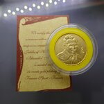 เหรียญเฉลิมพระเกียรติ ฉลองสิริราชสมบัติครบ 50 ปี เนื้อชุบทองคำ 18 K บล็อกฝรั่งเศษ ชมรมแสงส่องหล้าสร้าง ปี2539 ตลับเดิมพร้อมใบเซอร์