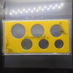 ตลับ ทรงสี่เหลี่ยม ใส่เหรียญหมุนเวียน รัชกาลที่9 (6ช่อง) ใส้บังคับเหรียญกำมะหยี่