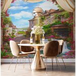 ภาพแคนวาส ขนาดใหญ่ ตกเเต่งห้องดินเนอร์ ด้วยภาพวิวเมืองเก่ายุโรป ดูสวยงามเรียบง่าย