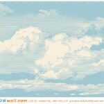 วอลเปเปอร์พิมพ์ลายภาพวาดลายท้องฟ้า ช่วยให้ห้องนั่งเล่นดูสว่างสดใส