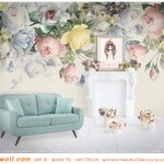 วอลเปเปอร์ติดผนังภาพวิว ภาพคมชัด ตกแต่งมุมนั่งเล่น ลายดอกไม้เกรดพรีเมี่ยมสีพาสเทล ราคาเบาๆ