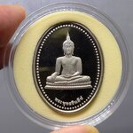 พระพุทธชินสีห์ เนื้อเงินขัดเงา ที่ระลึกฉลองชนมายุ 7 รอบ ญสส สมเด็จพระญาณสังวร สมเด็จพระสังฆราช ปี2540