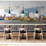 พิมพ์วอลเปเปอร์ ตกแต่งภายในคาเฟ่หรือร้านอาหาร ด้วยภาพสถานที่ต่างๆที่มีชื่อเสียงในโลก ให้ดูน่ารัก น่าสนใจ ไม่ซ้ำ
