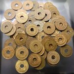 สตางค์รู 1 สตางค์ เนื้อทองแดง ลายดอกพิกุล พ.ศ. 2484 ผ่านใช้ (ราคา ต่อ 1 เหรียญ)